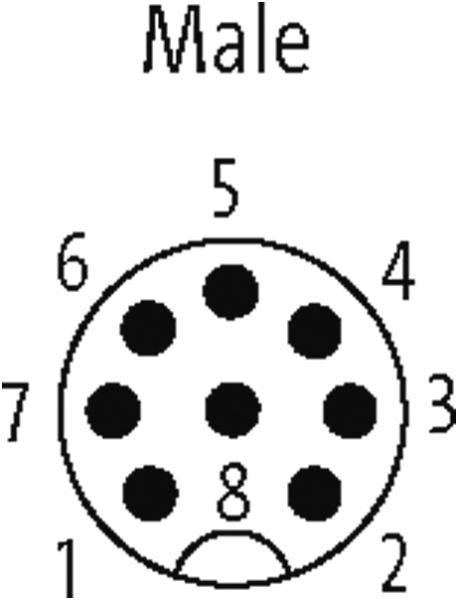 CONNECTOR PARAF M12 MACHO 8 POLOS RETO (6 8MM)