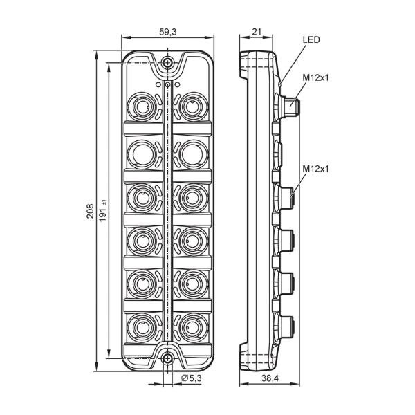 AL2325 IFM - Módulo IO-Link IFM Entrada e Saída Digital 16 Entradas/16 Saídas IP67