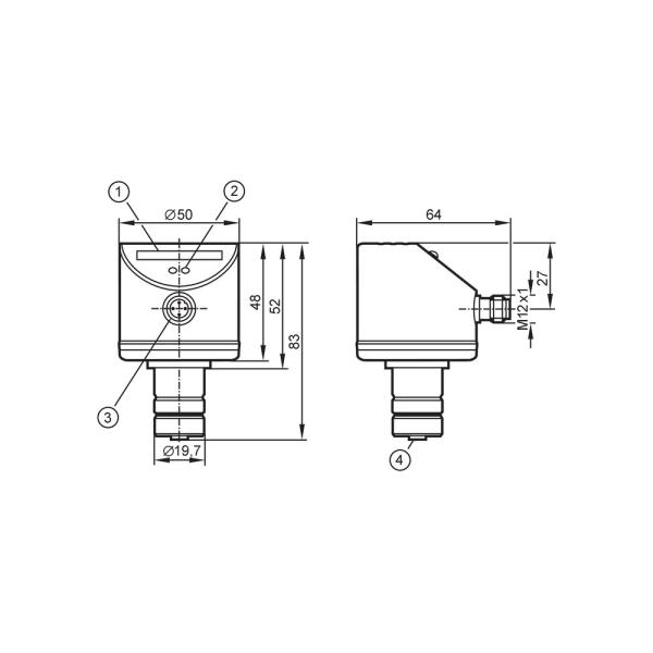 SR5900 IFM - Monitor de Fluxo ifm Controle de fluxo e ruptura PNP, M12, 19-36V DC