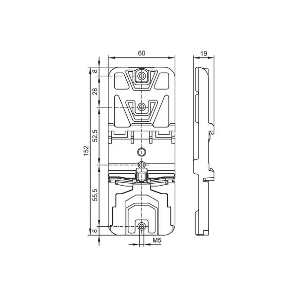 E78000 IFM - Adaptador Trilho IFM Montagem Módulos DIN 152x60x19mm PC/ABS