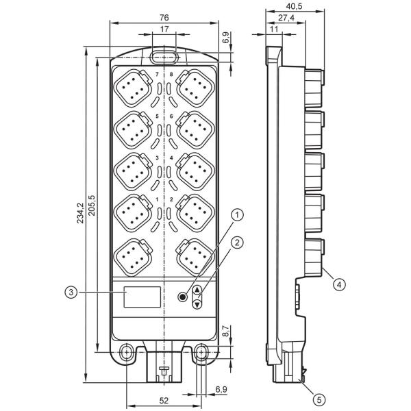 CR2052 IFM - Módulo E/S CompactModule para Máquinas Móveis 8 Entradas 8 Saídas