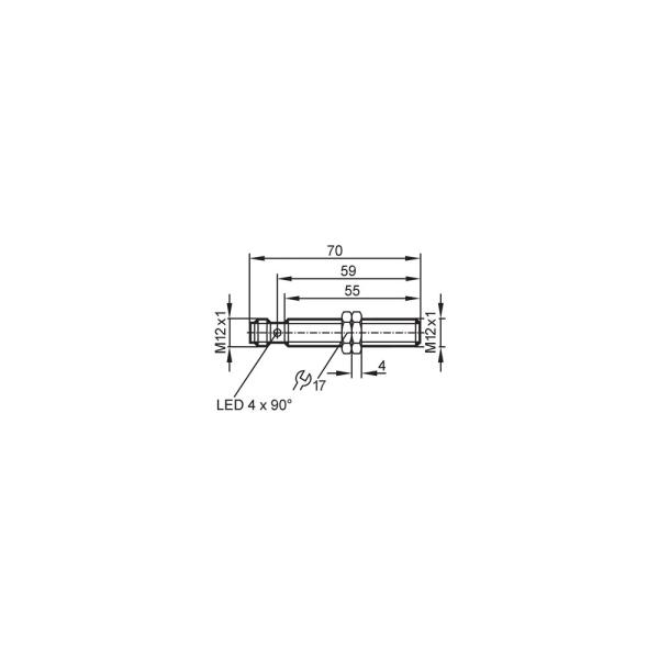 IFM216 IFM - Sensor Indutivo IFM Aplicações Móveis M12 4mm PNP/NPN