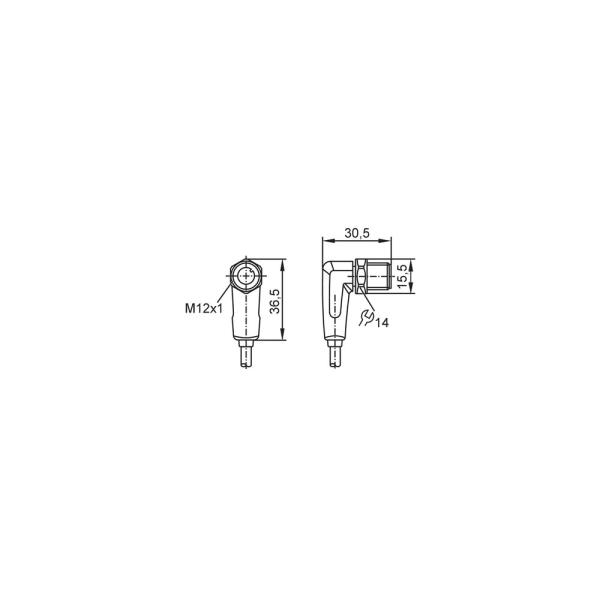 EVF088 IFM - Cabo de Conexão M12 Angular Indústria Alimentícia 2m, IP69K, Aço Inox