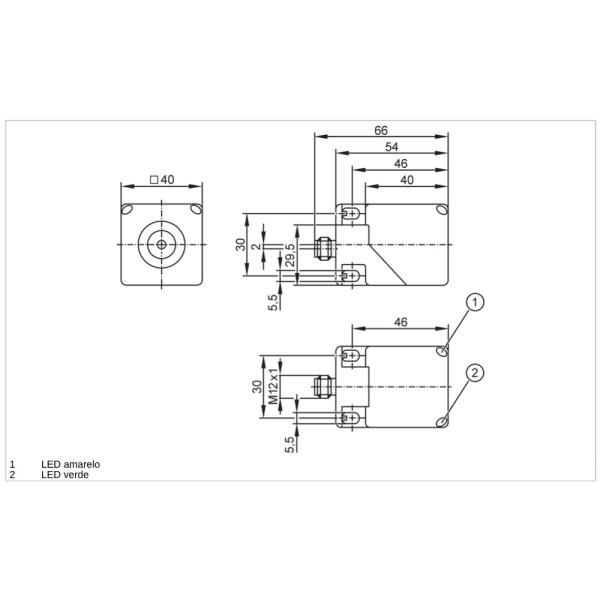 IM5116 IFM - Sensor Indutivo ifm Automação Industrial 35mm PNP M12