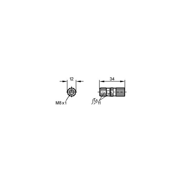 E11552 IFM - Soquete Confeccionável M8 IFM Automação Industrial 3 Pinos IP68