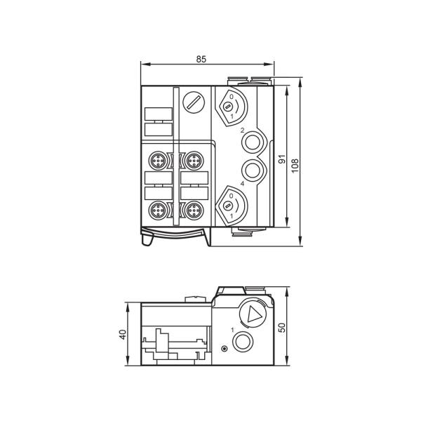 AC5228 IFM - AirBox AS-Interface Controle Pneumático 2x3/2 vias 4DI-Y IP67