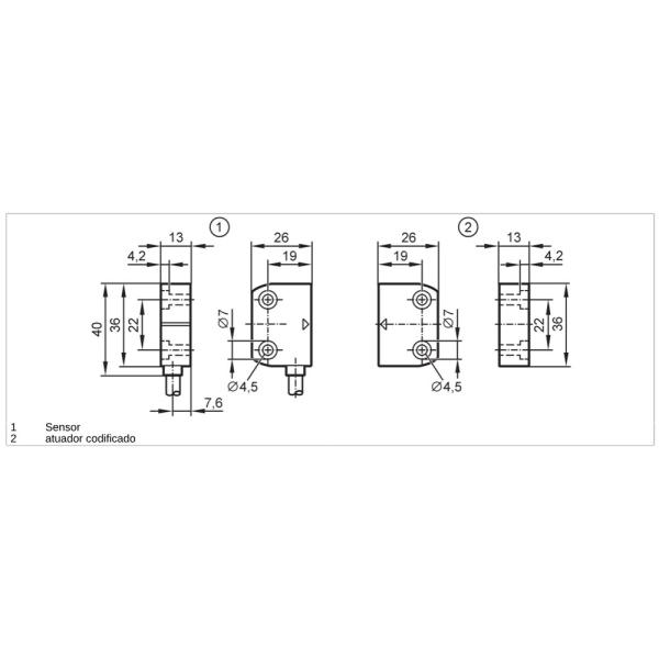 MN205S IFM - Sensor Codificado Magneticamente Segurança Industrial 2NA 1NF 6m Cabo IP69K