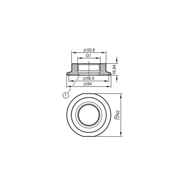 E33702 IFM - Adaptador Tri-Clamp P/ sensores Aseptoflex DN50 2" Inox 316L 16bar