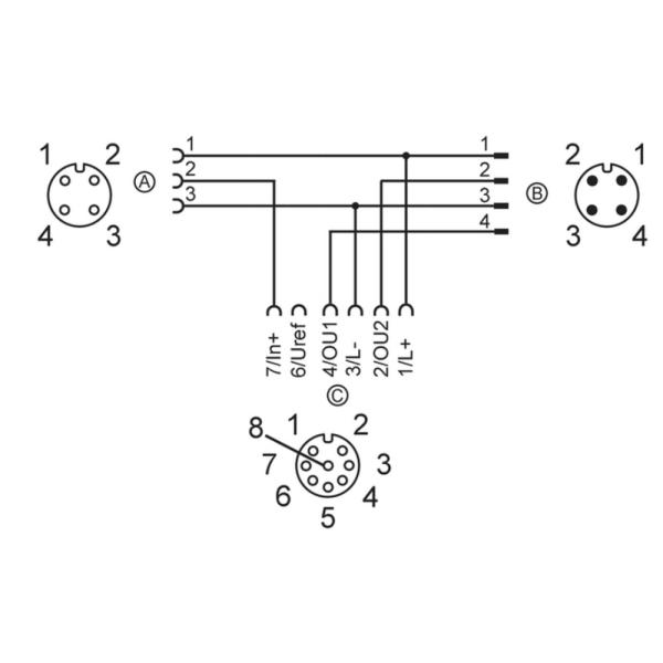 E11566 IFM - Prolongador Duplo em T IFM Para Sensores de Pressão PNI IP68 PUR 30V