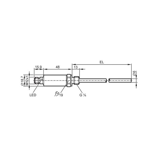 TA2115 IFM - Transmissor de Temperatura ifm Medição em fluidos Pt1000, IO-Link, -50 a 150°C