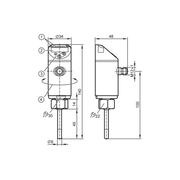 TN2511 IFM - Sensor de Temperatura IFM Monitoramento Industrial Display IO-Link -50 a 150°C