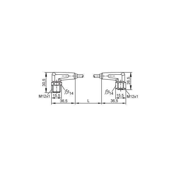 EVF119 IFM - Cabo de ligação IFM Conexão industrial 10m IP69K