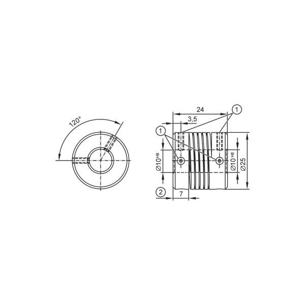 E60022 IFM - Acoplamento Flexível para Encoder Para Encoder 25x24mm 10x10mm Alumínio