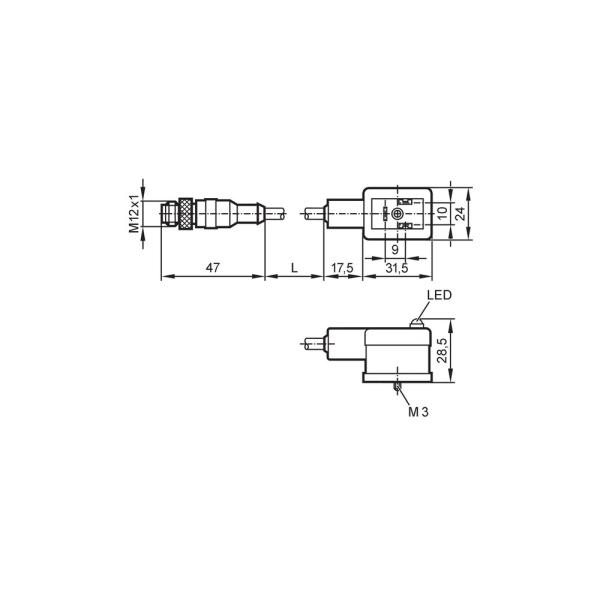 E11425 IFM - Cabo Conector Válvula IFM Automação Industrial 5m PUR IP67 LED