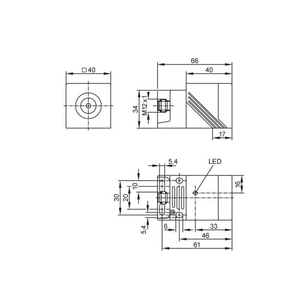 IM0054 IFM - Sensor Indutivo IFM Detecção de objetos 20mm IP67 M12 AC/DC