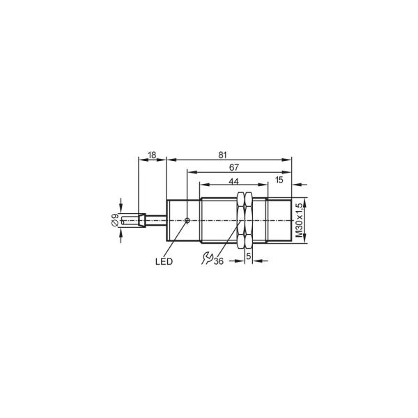 II0097 IFM - Sensor Indutivo IFM Automação industrial M30 15mm NF AC/DC