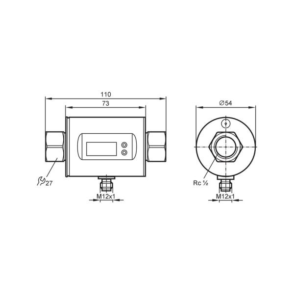 SM6500 IFM - Sensor Vazão IFM Monitoramento 0,1-25l/min, IO-Link, 16bar