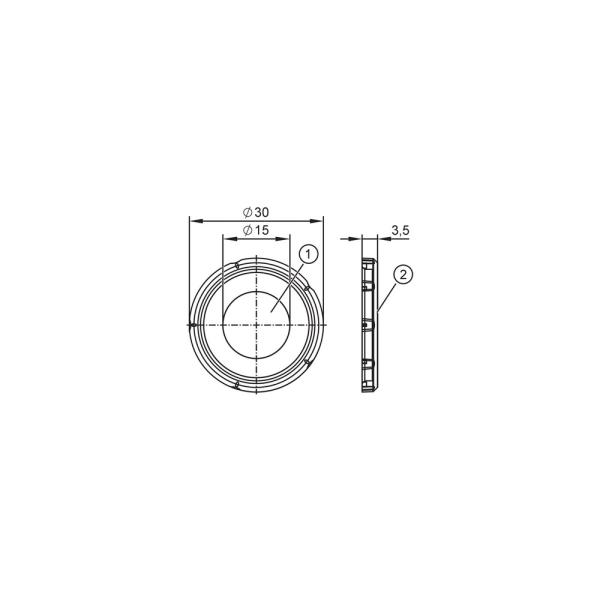 E12816 IFM - Disco de Símbolo para Sensor de Toque para Sensores KTE M22 e KTV M22 30mm com Setas