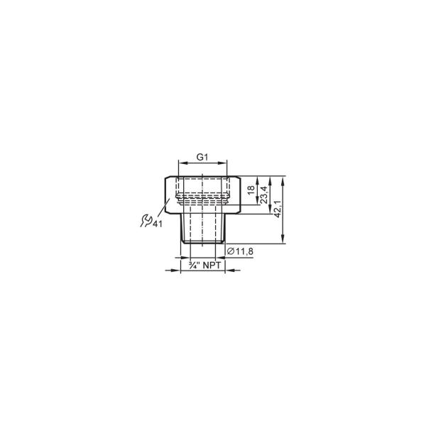 ZH4227 IFM - Adaptador Rosqueável ifm Para Sensores de Processo G1 Aseptoflex Vario p/ 3/4 NPT