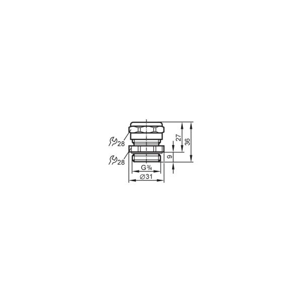 E43019 IFM - Adaptador de Fixação ifm para Sensores de Nível LI G3/4 D16 Latão Niquelado