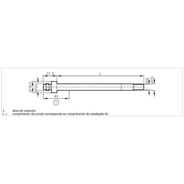 TT2050 IFM - Sensor de Temperatura ifm Medição em fluidos Pt1000 -40 a 150°C 260mm