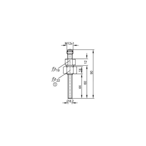 TM9550 IFM - Sensor de Temperatura IFM Monitoramento de fluidos Pt1000 60mm M18x1.5 300bar