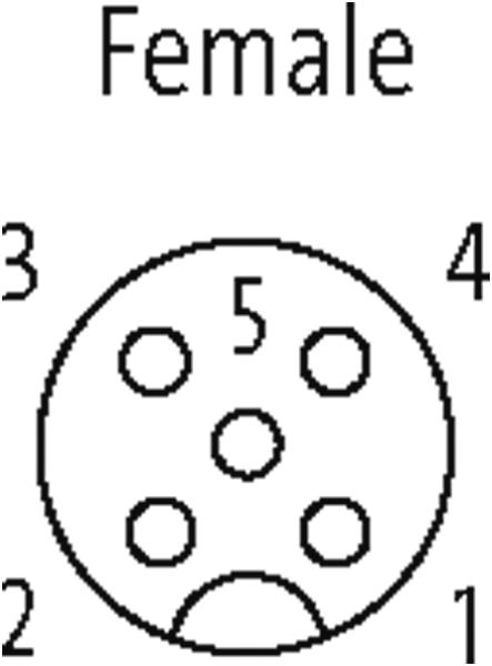 CONECTOR M12 FEMEA 5 POLOS RETO PARAFUSO (4 8MM)
