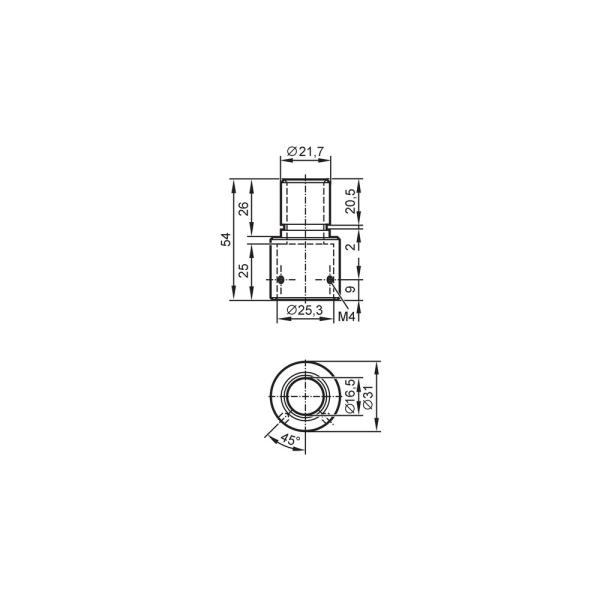 E89063 IFM - Adaptador de Montagem IFM Para Tubulações Alumínio Preto 31x54mm