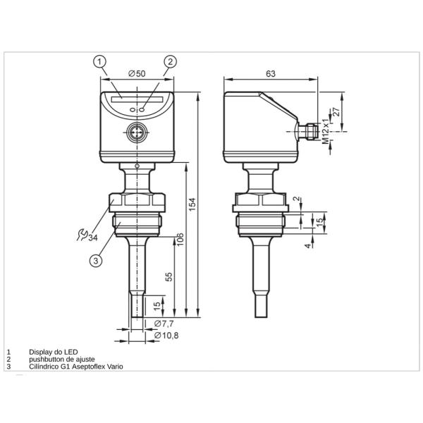 SI6800 IFM - Monitor de Fluxo ifm Sistemas Higiênicos PNP G1 Aseptoflex