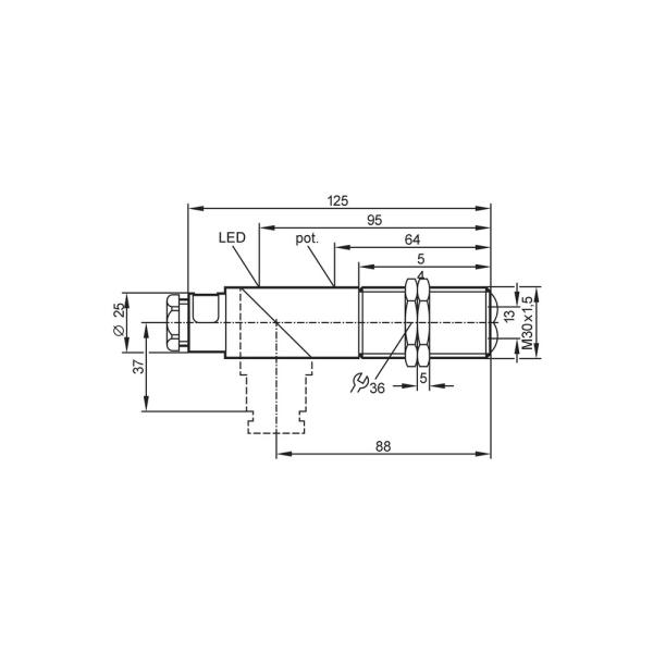 OI0003 IFM - Sensor Retroreflexivo IFM Automação Industrial 2m IP65 Luz Vermelha
