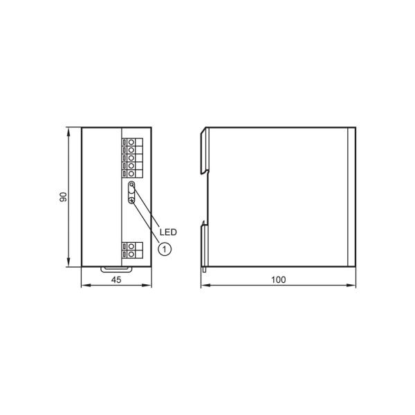 DN1031 IFM - Fonte de Alimentação Chaveada IFM Para Automação Industrial 24V DC 2.5A DIN