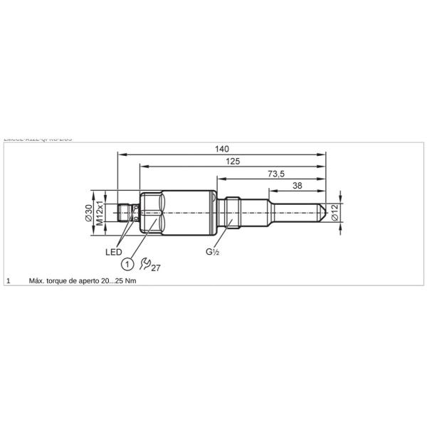 LMT192 IFM - Sensor de Nível Capacitivo Detecção de nível limite IO-Link PNP G 1/2