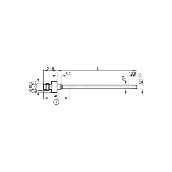 TT1250 IFM - Sensor de Temperatura IFM Monitoramento de fluidos Pt1000 -40 a 150°C 160mm