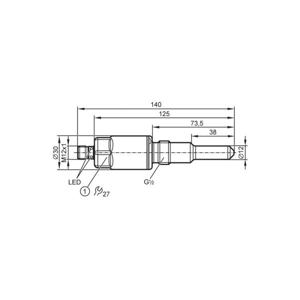 LMT102 IFM - Sensor de Nível Capacitivo IFM Detecção de nível limite IO-Link, PNP/NPN, 38mm