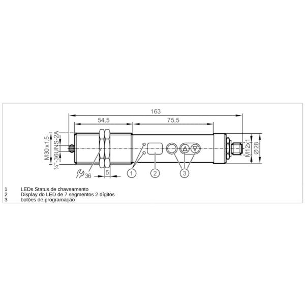 TW7011 IFM - Sensor Temp IFM Metais, cerâmica, forja 350-1350C PNP M30