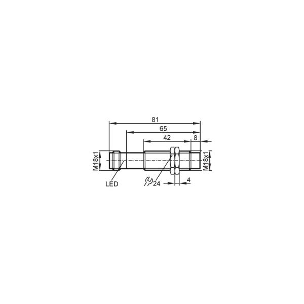 IG0233 IFM - Sensor Indutivo ifm Detecção de objetos M18, 8mm, AC/DC, NA