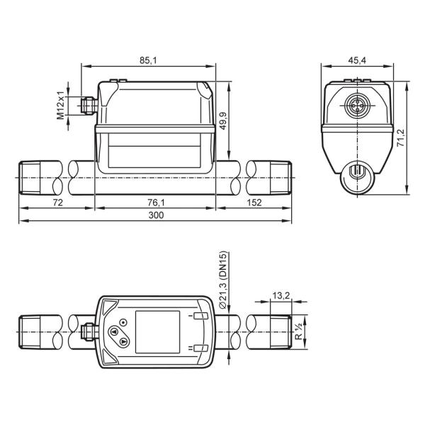 SD6600 IFM - Contador de Gás Industrial IFM Medição de vazão de gases 0,25-75 m³/h, IO-Link, 16 bar