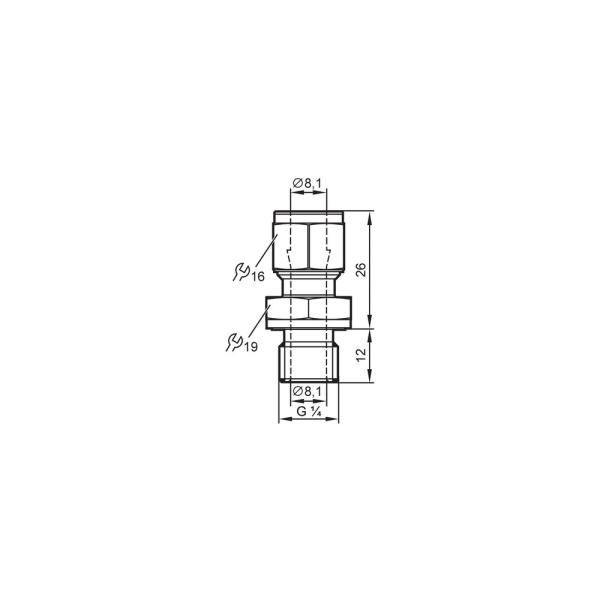 E40259 IFM - Adaptador de Anel Progressivo ifm Conexão de Sensor 8mm Rosca G 1/4 Aço Inox 316L