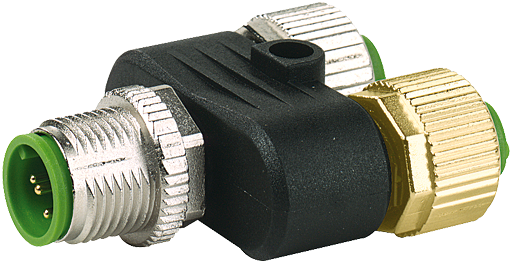 CONECTOR M12 T 1 MACHO 5 POLOS 2 FEMEAS 5 POLOS LIGACAO PARALELO