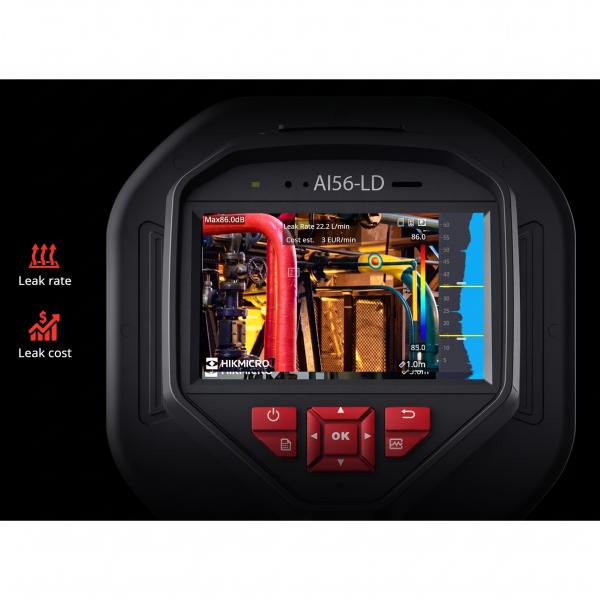 Câmera Acústica HIKMICRO AI56L Detector Ultrassônico de Vazamento de Ar Comprimido e Gases