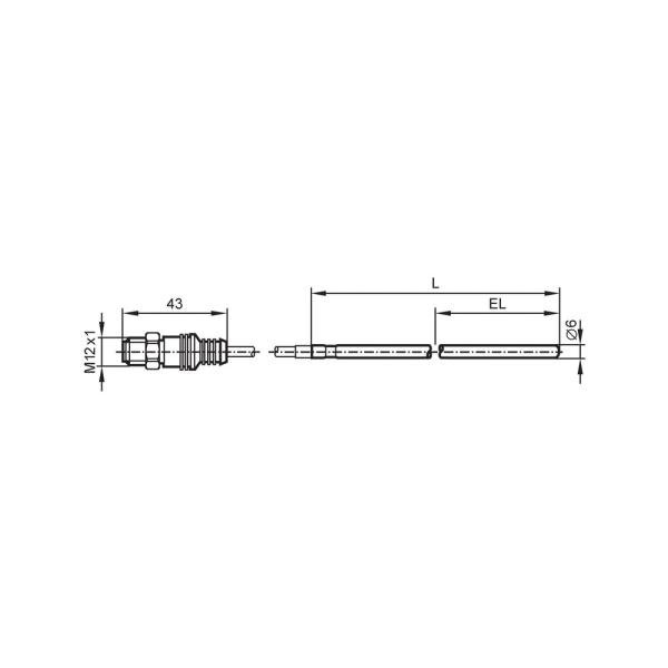 TS2454 IFM - Sensor de Temperatura IFM Monitoramento de Processos Pt100 -100 a 600°C Cabo 2m