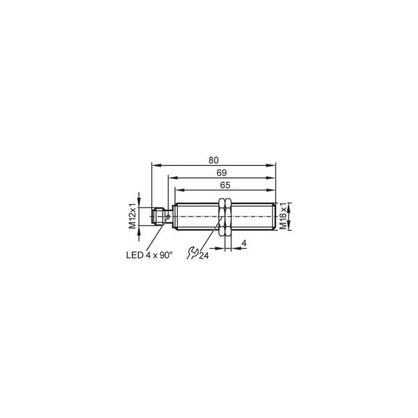 IG5554 IFM - Sensor Indutivo IFM Detecção de objetos M18 PNP 5mm M12