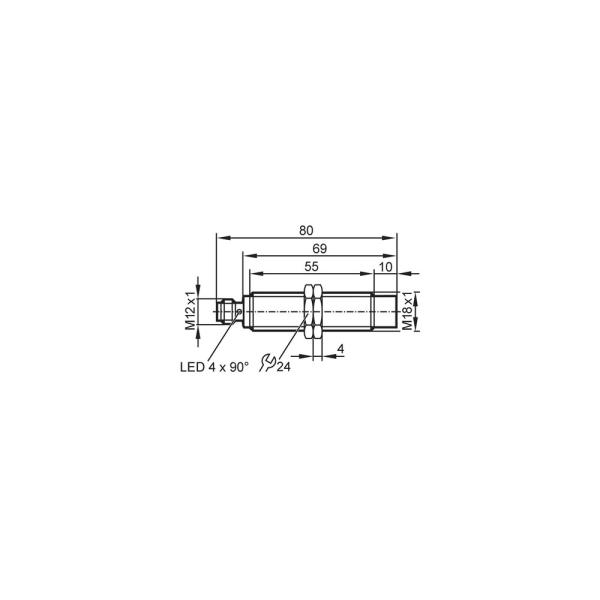 IG5842 IFM - Sensor Indutivo IFM Detecção Industrial PNP M18 8mm M12
