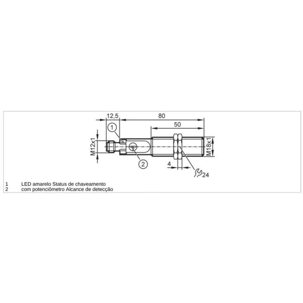 KG5311 IFM - Sensor Capacitivo IFM Detecção de nível M18 PNP IO-Link 9mm