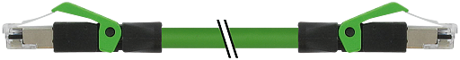 CABO PUR RJ45+RJ45 ETHERNET VERDE 4 POLOS 2 METROS