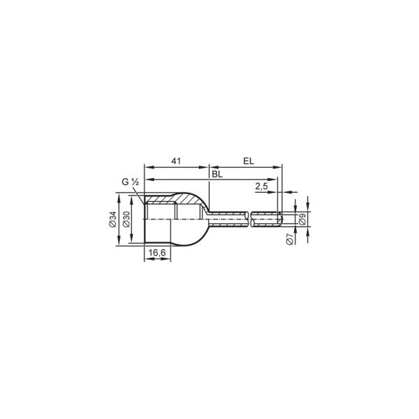 E37411 IFM - Tubo Protetor de Soldagem IFM Para Sensores de Temperatura Aço Inox 300 bar 49mm