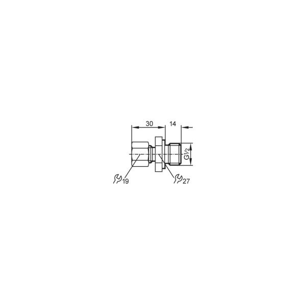 E30016 IFM - Adaptador Anel IFM Conexão sensores G 1/2, 10mm, Inox 316Ti, 50bar