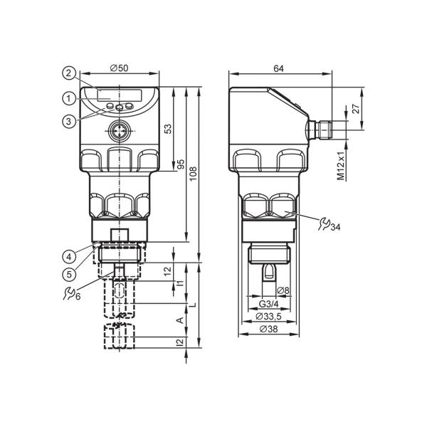 LR2050 IFM - Sensor de Nível Contínuo IFM Medição de Fluidos Industriais Microondas Guiadas IO-Link