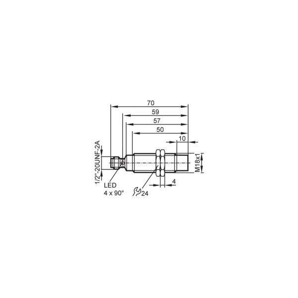 IGT001 IFM - Sensor Indutivo IFM Áreas Higiênicas 12mm M18 AC/DC NA