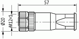 CONECTOR M12 FEMEA 5 POLOS RETO PARAFUSO (4 8MM)